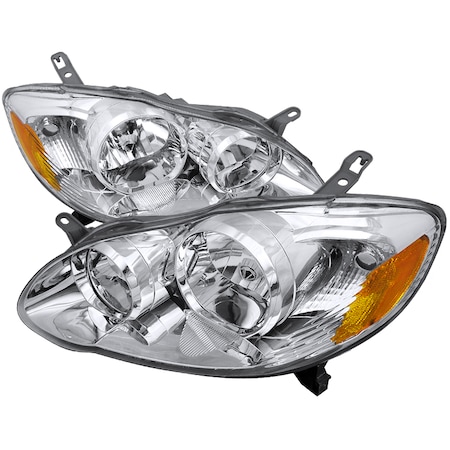 Spec-D Tuning 03-08 Toyota Corolla Euro Headlights Chrome Housing 2LH-COR03-RS